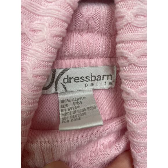 Dressbarn Pastel Pink Turtleneck Knit Pullover Sweater Med Petite Light Academia - Picture 4 of 8